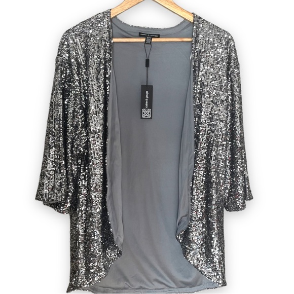 Cable & Gauge Jackets & Blazers - NWT Cable and Gauge All Overs Sequin Open Front Blazer size Med